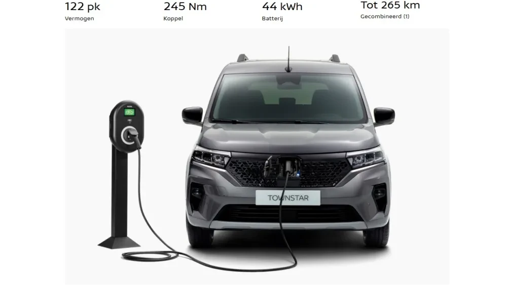 Nissan Townstar Evalia specificaties